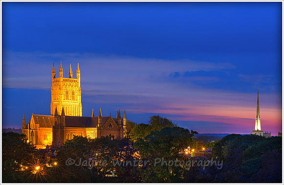 Worcester Cathedral at Dusk